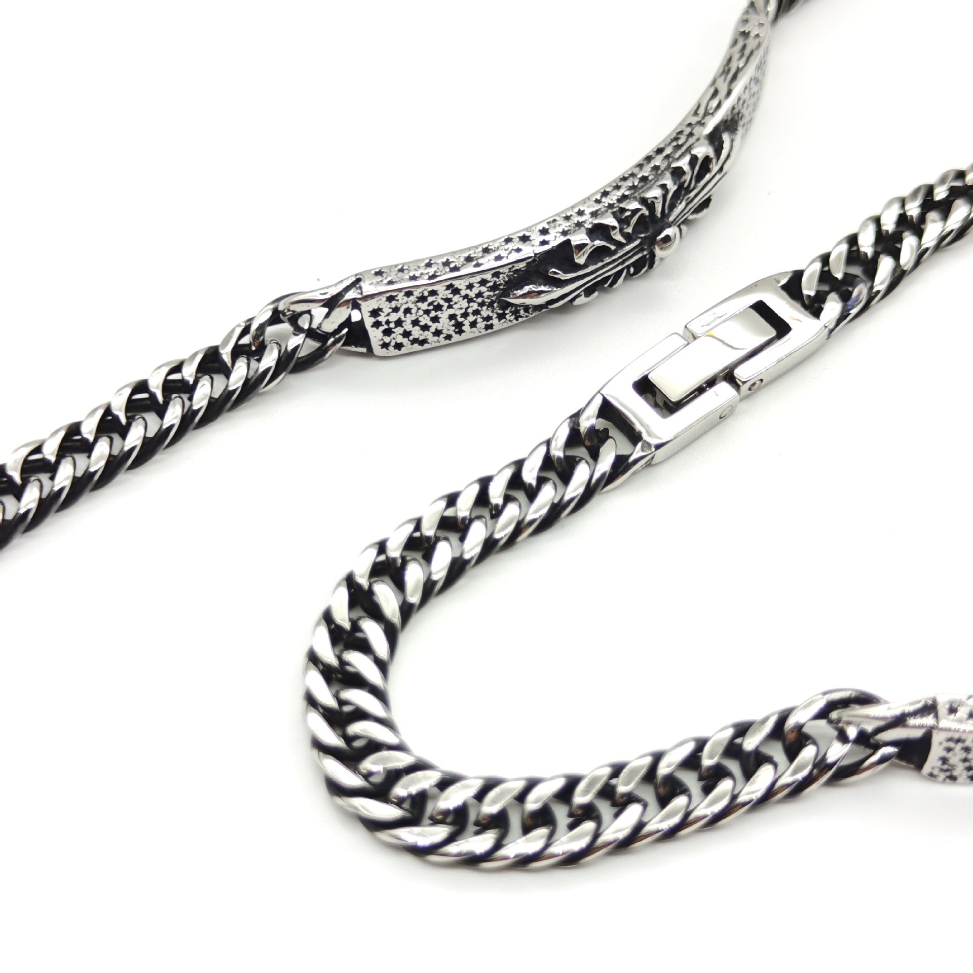 Chrome Hearts multi-layered retro cross flower curved bracelet