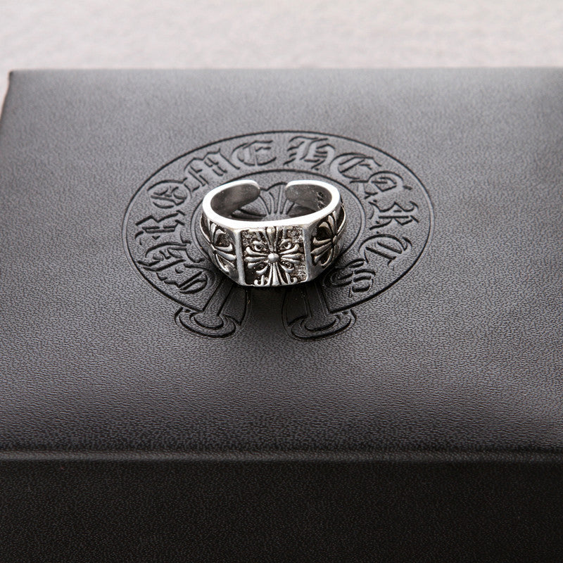 Chrome Hearts pinky ring, three cross open rings