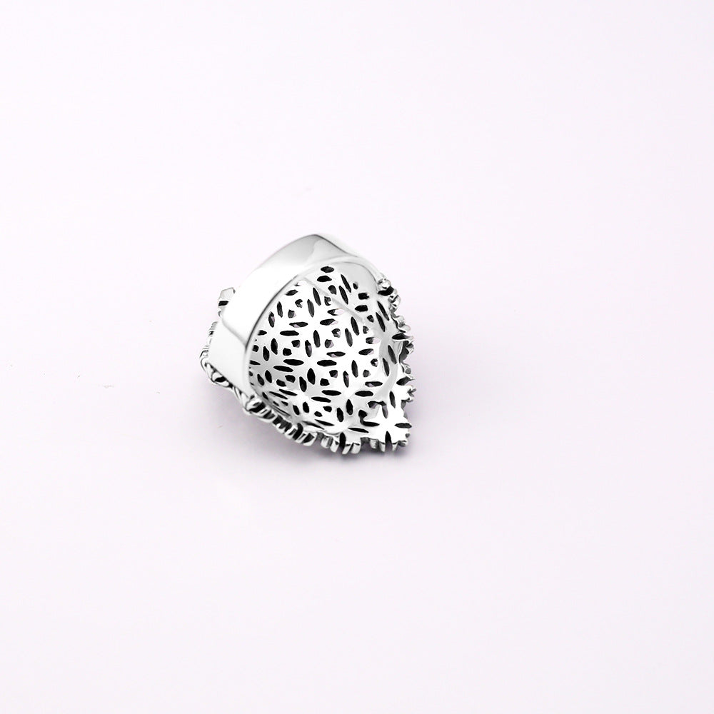 chrome hearts retro Thai silver hollow cross ring