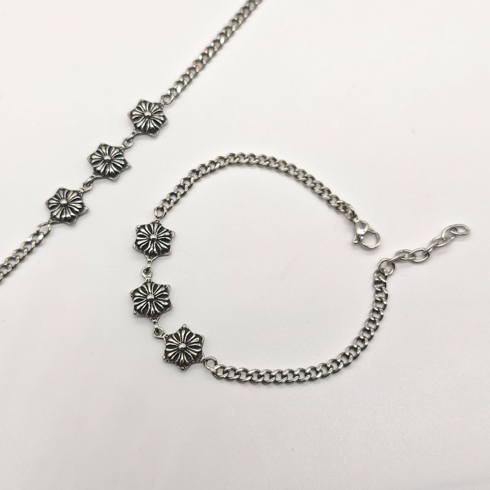 Chrome Hearts versatile 3 flower ball bracelet