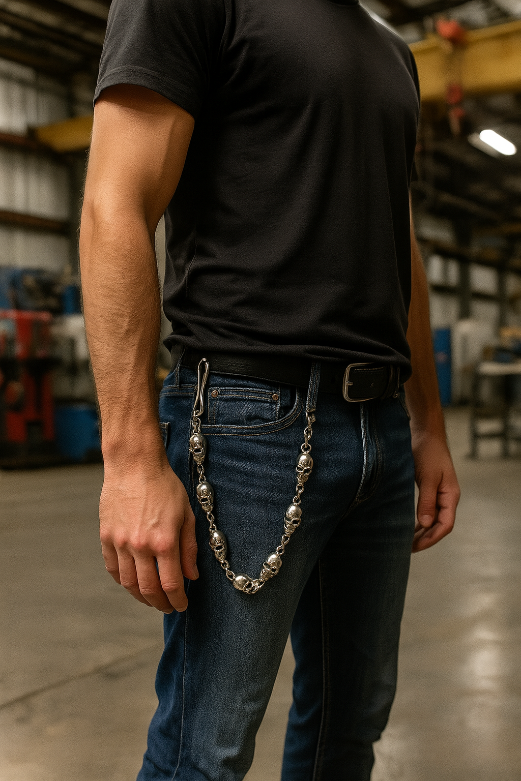 Chrome Hearts Punk metal big ghost head hip-hop pants chain