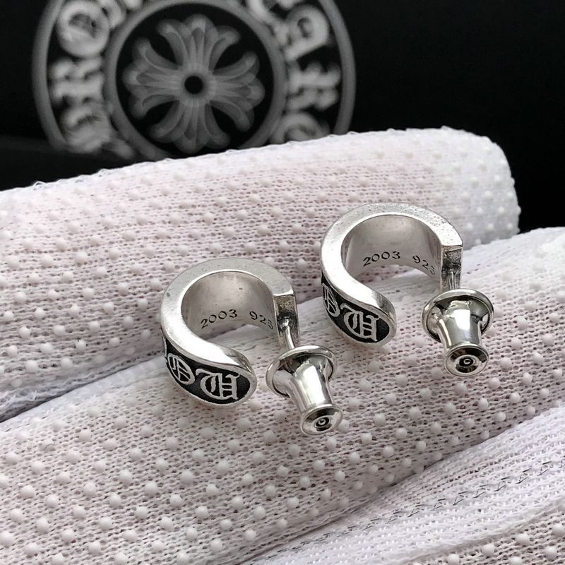 Chrome Hearts ear plug half hoop earrings